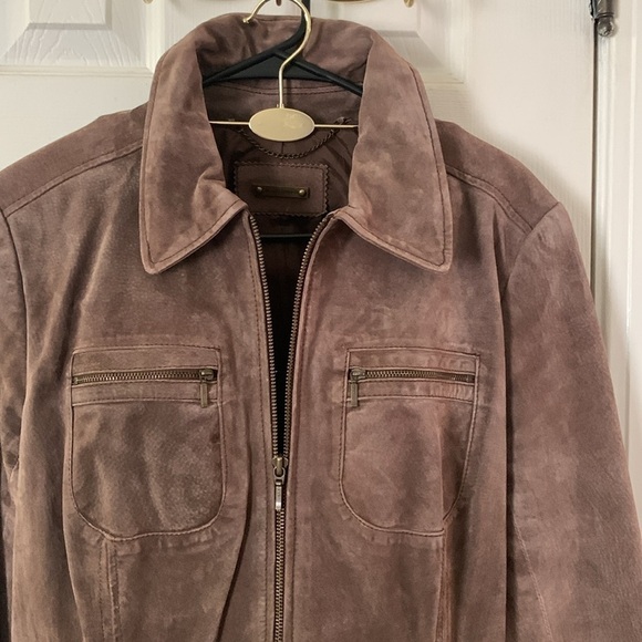 i.e. Relaxed Brown Leather Jacket Size M - Picture 2 of 12